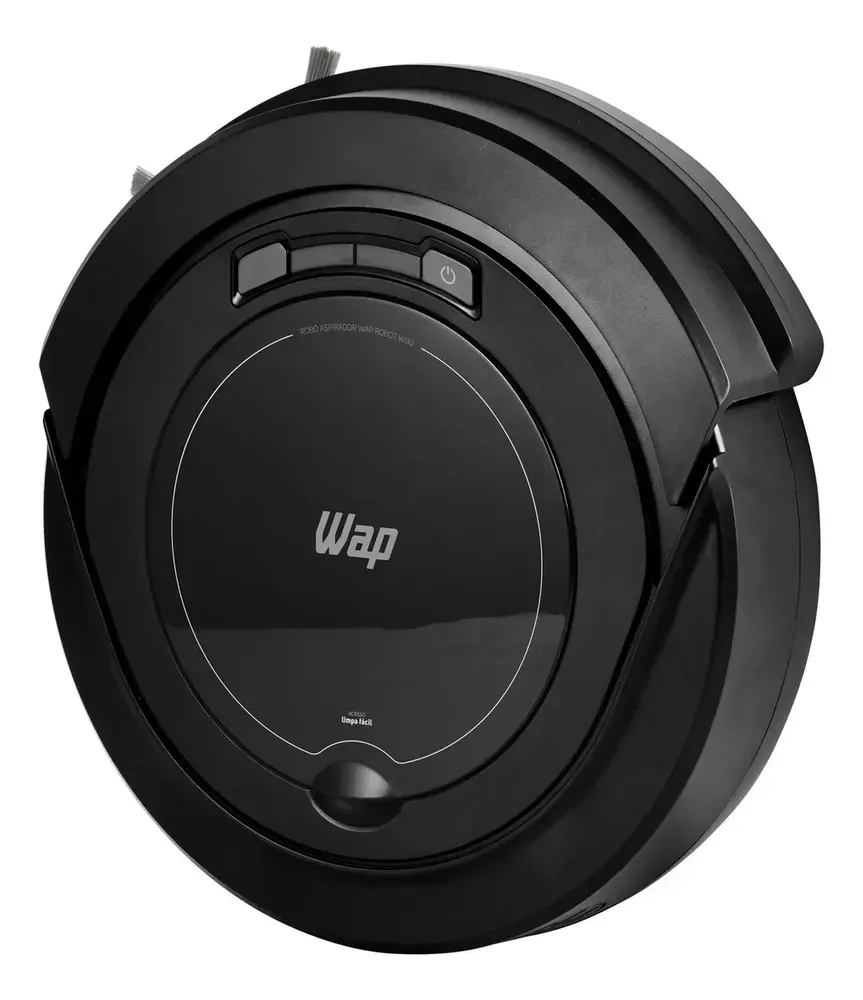 Robô aspirador WAP Robot W90 preto que varre e passa pano