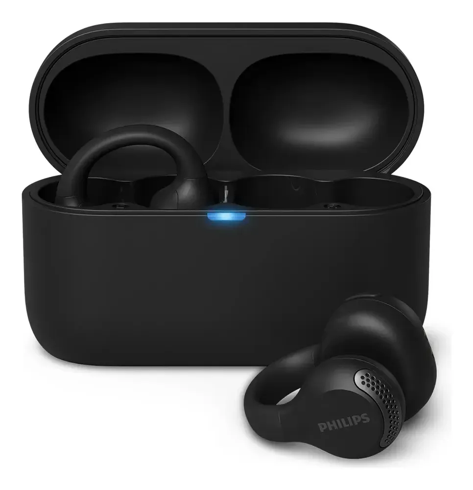 Fone de ouvido Philips TAQ2000BK ear cuff preto com estojo